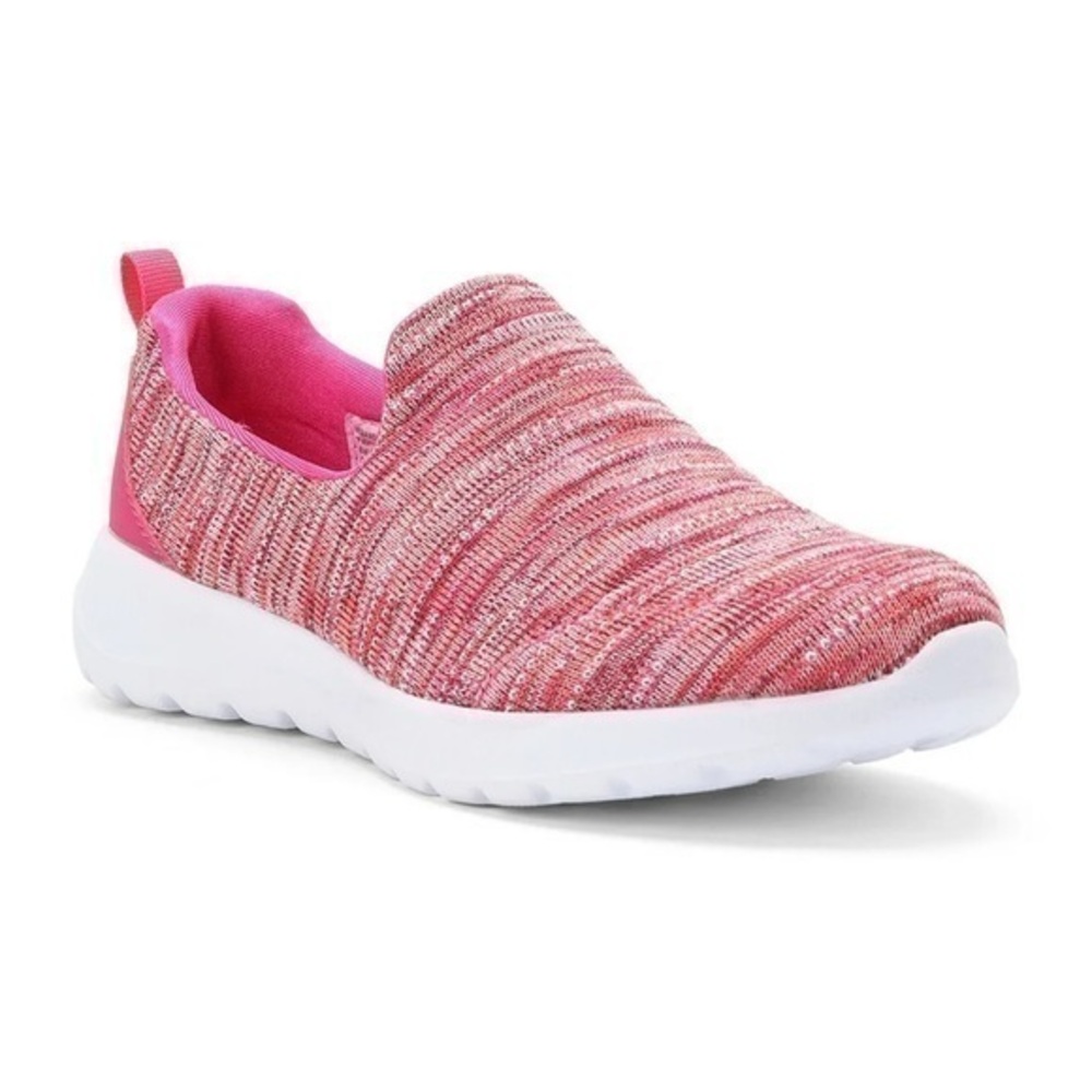 Athletic Works Women’s Pink Purple Orange Knit Memory Foam Slip On Shoes Size 7